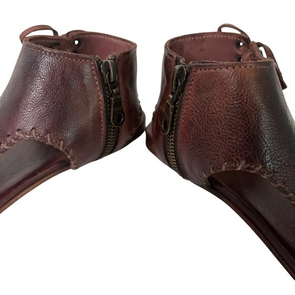 Bed|Stü Women' s Nina Leather Brown Gladiator Flat Sandals Size 6.5 - Picture 15 of 15